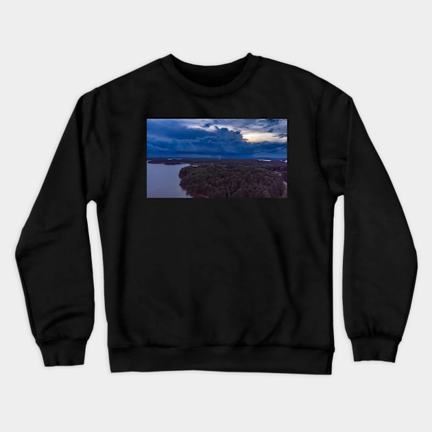 Storm over Lake Lanier Crewneck Sweatshirt by Ckauzmann